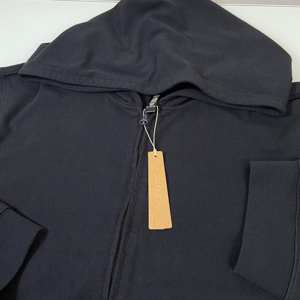 SKIMS Mens XL Obsidian Black Jersey Lounge Zip Up Hoodie New Stretch Pockets